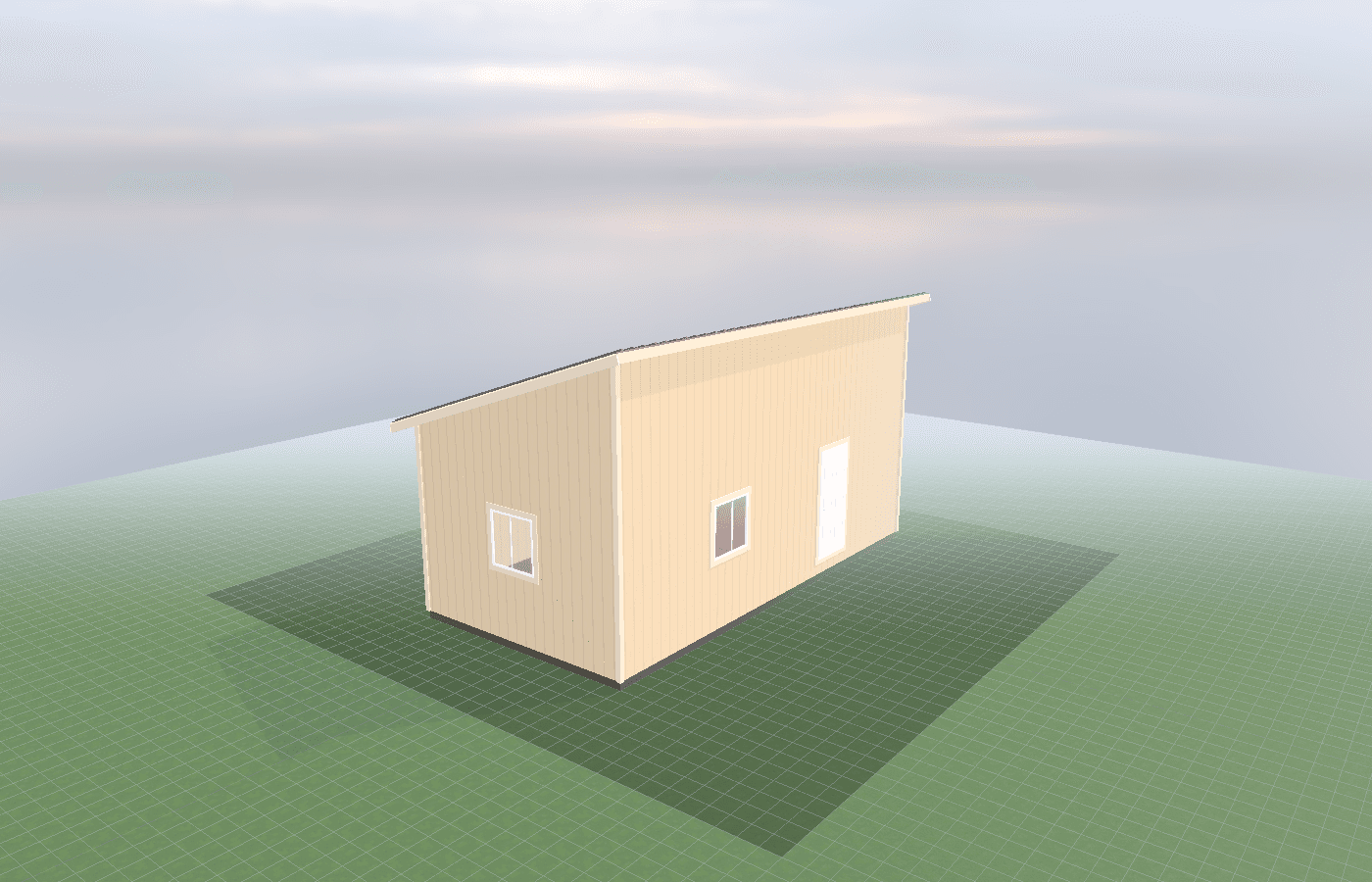 Exterior detail of a 14x28 Luxe Modern Guest House shed for Permits And Habitable Vs Non Habitable Shed Definitions