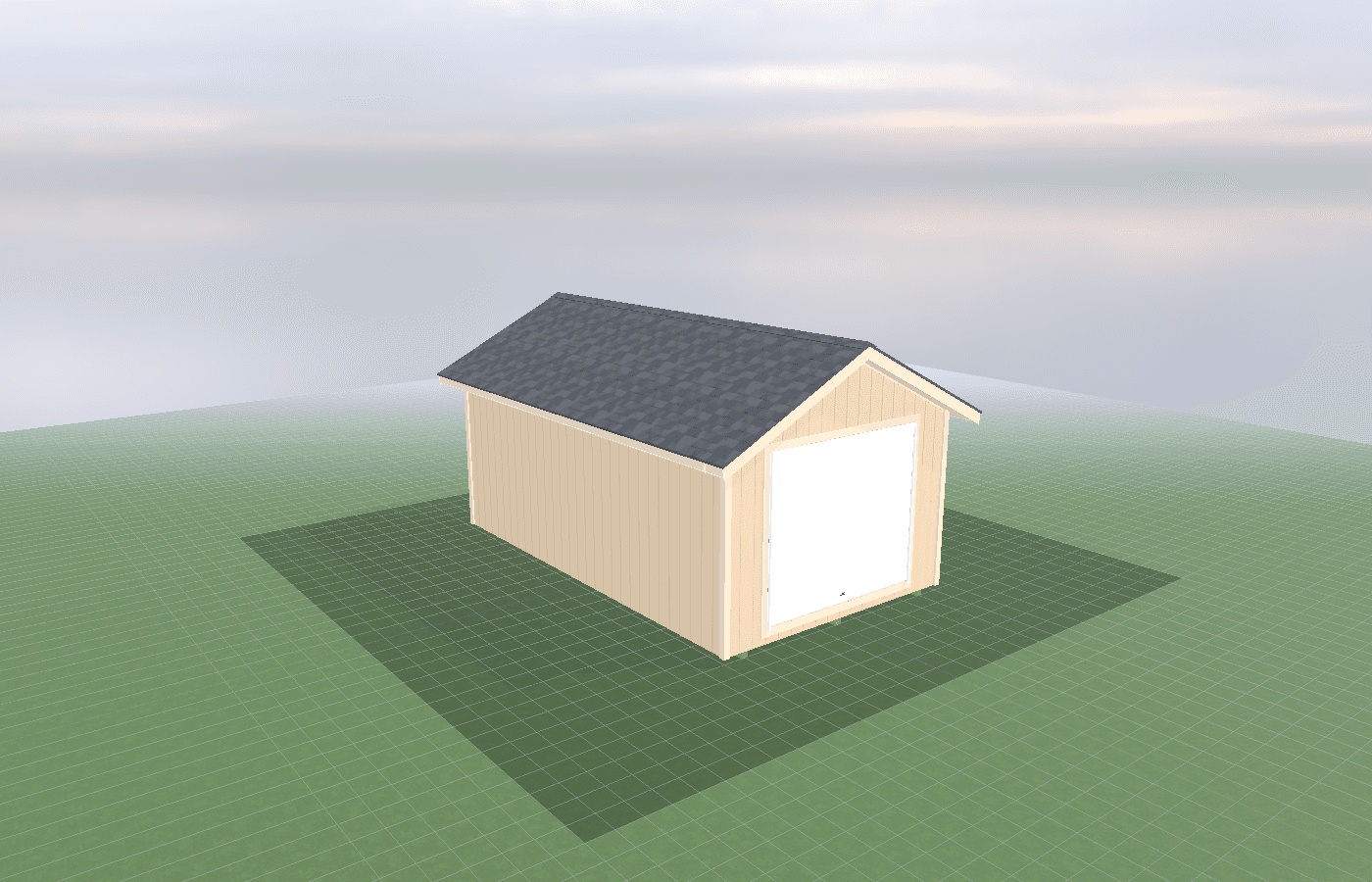Exterior detail of a 12x20 Luxe Gable Garage shed for Staging For Trailers Placement And Access Planning