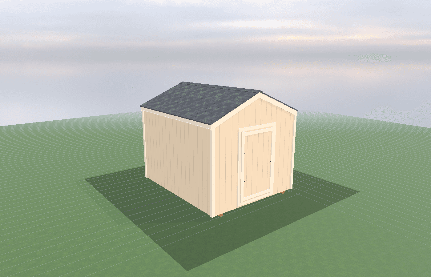 Exterior detail of a 10x12 Standard Gable shed for Features Electrical