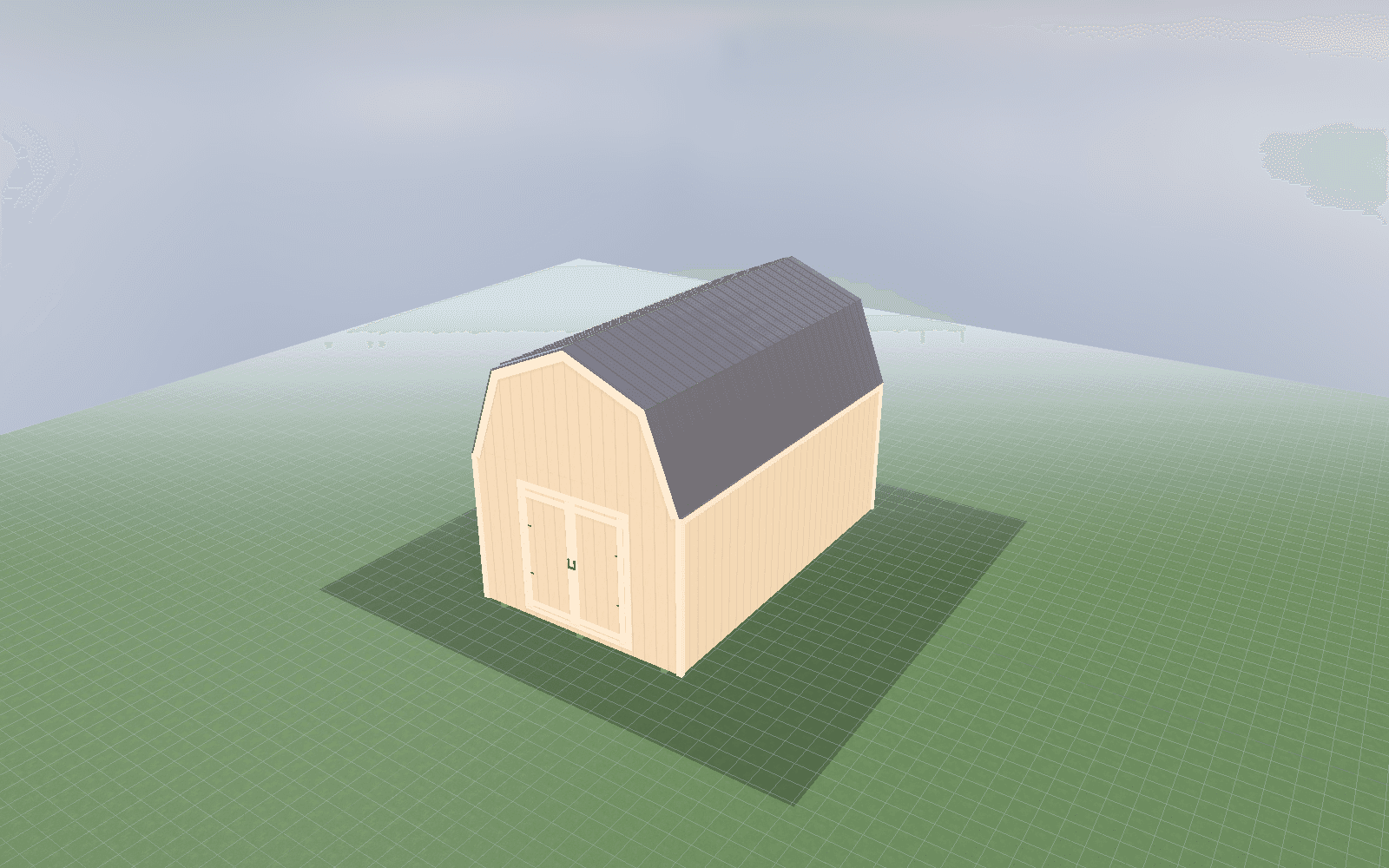 12x20 Lofted Barn shed with a gambrel roof with overhead storage and gear staging