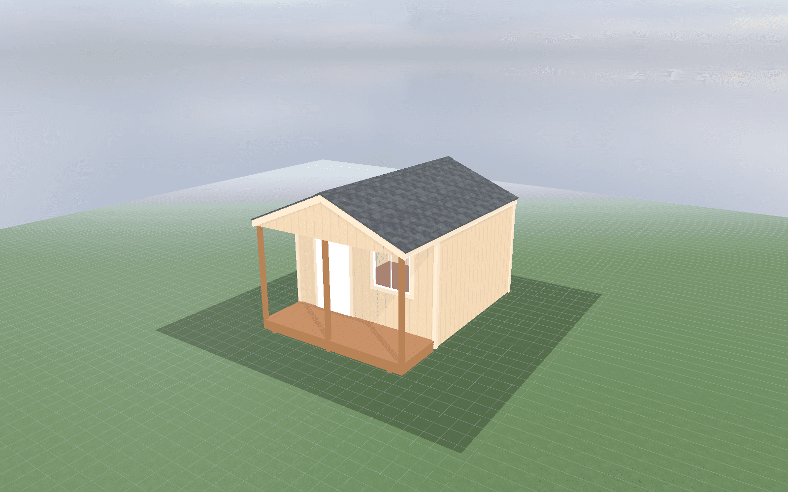 12x16 Cabin-style gable shed with a build-on-site setup for site access and parcel planning
