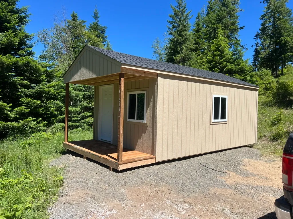 10x20 cabin shed with porch and windows