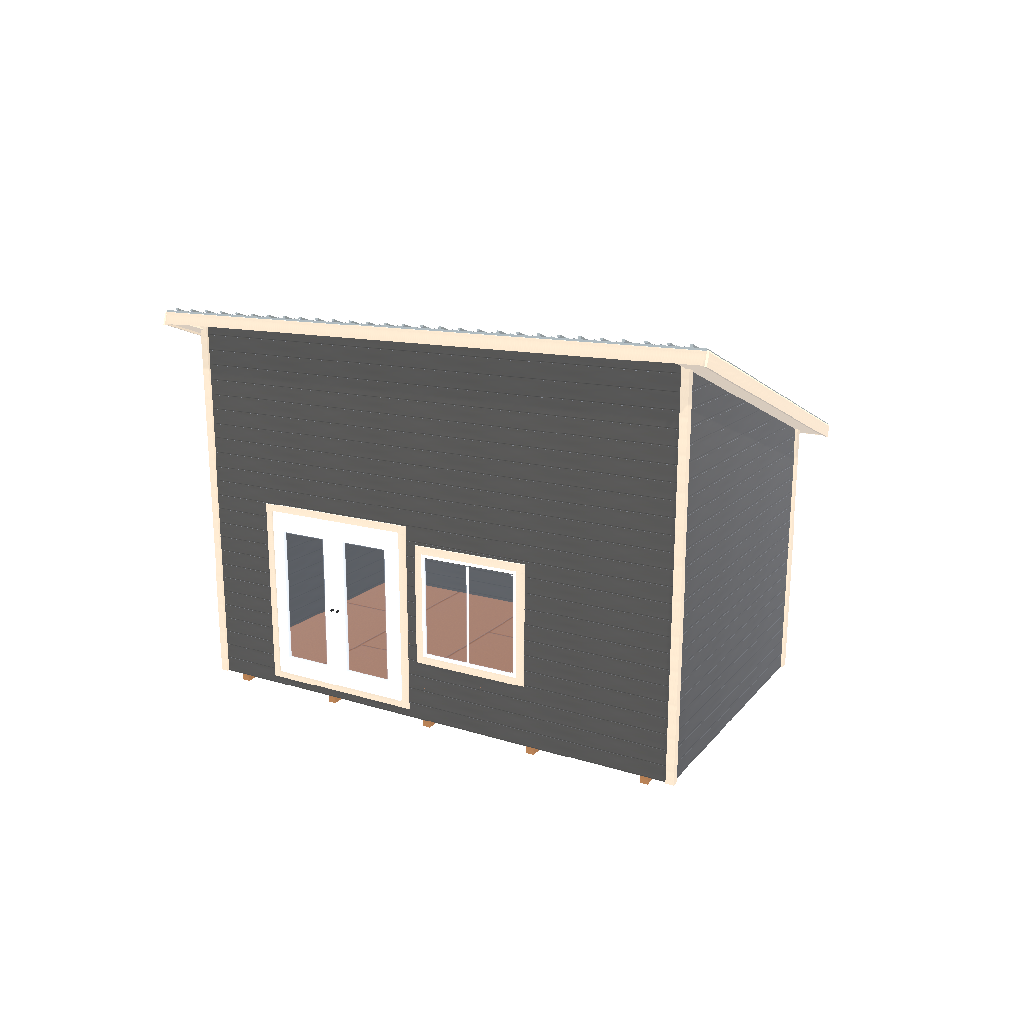 Luxe modern shed model placeholder for roofing guide