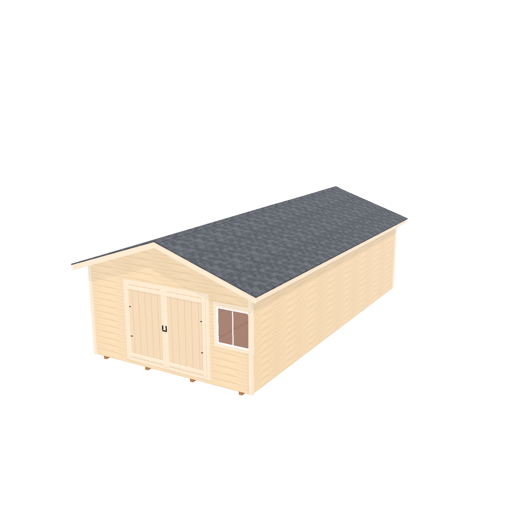 Stick-built shop model placeholder for on-site build timeline guide